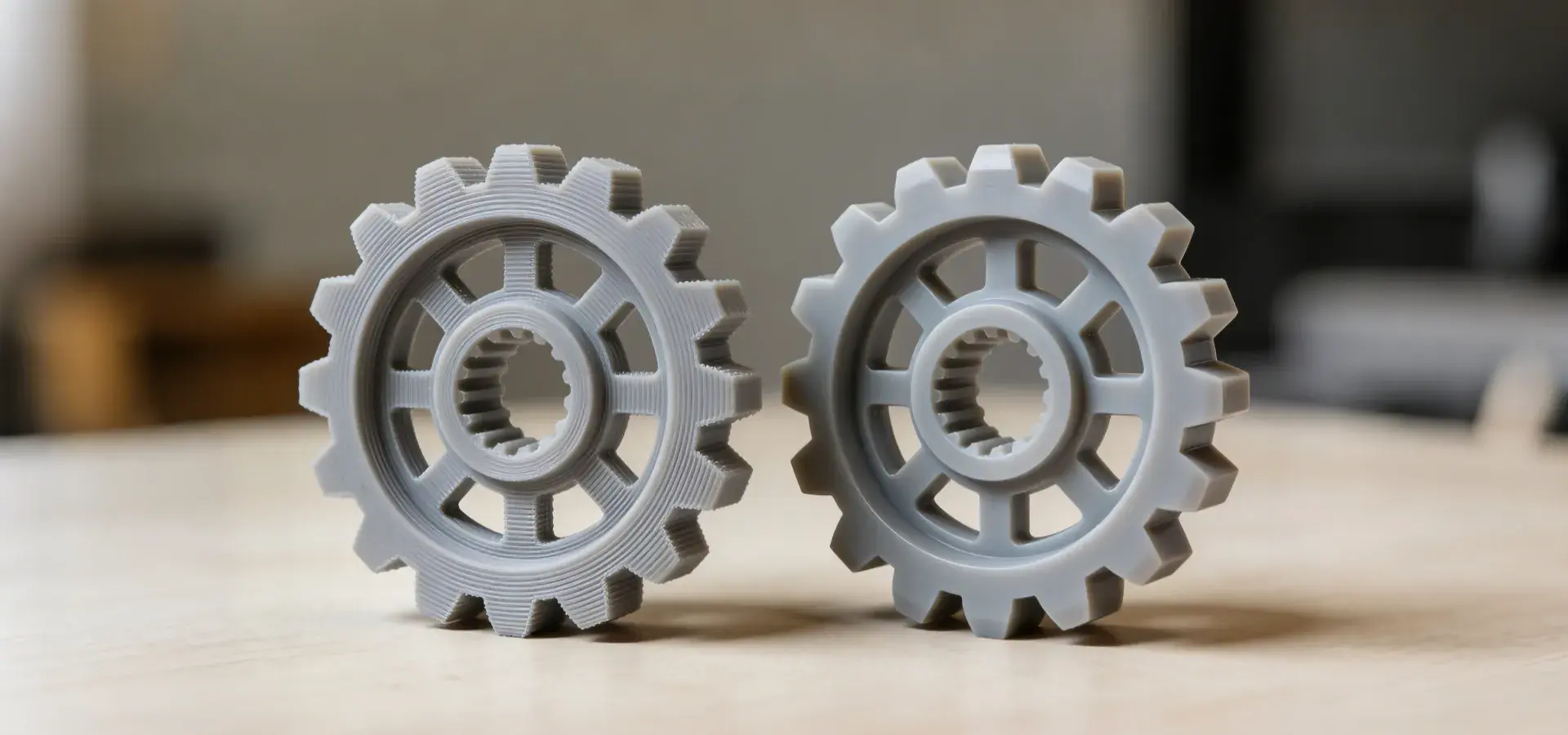 Print quality comparison between SLA printer and FDM 3D printer showing resolution differences Print quality comparison between SLA printer and FDM 3D printer showing resolution differences