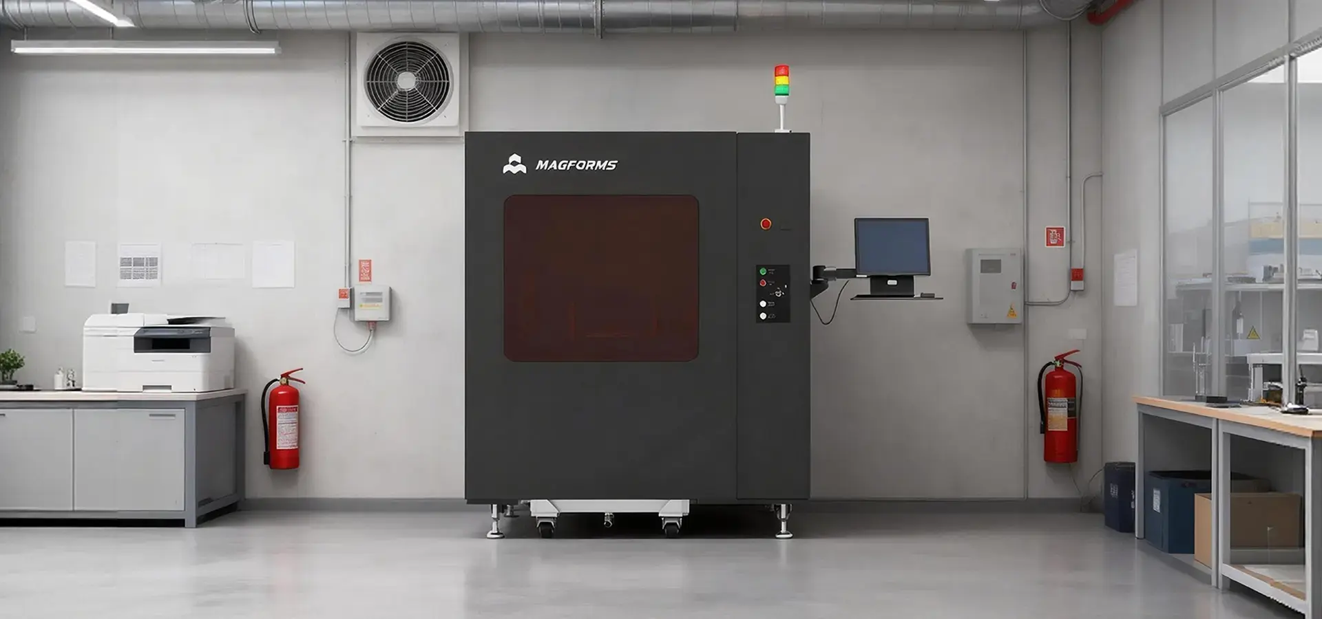 industrial resin printer workspace with proper ventilation and safety equipment industrial resin printer workspace with proper ventilation and safety equipment