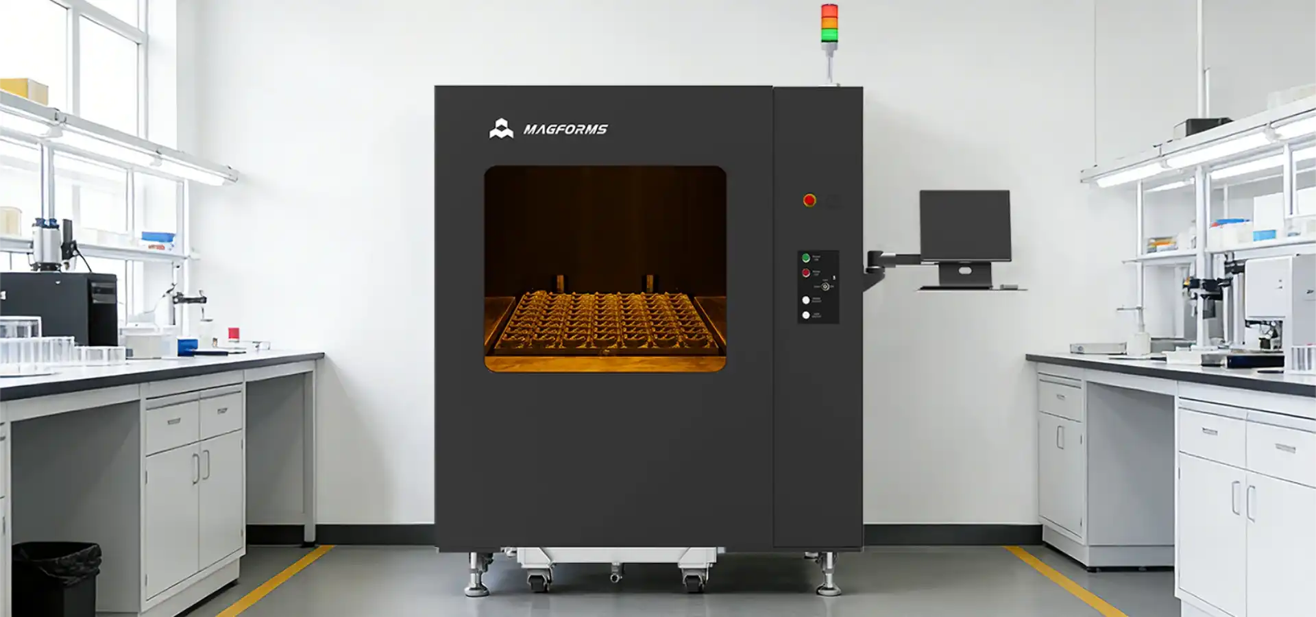Magforms industrial resin printer system in production facility