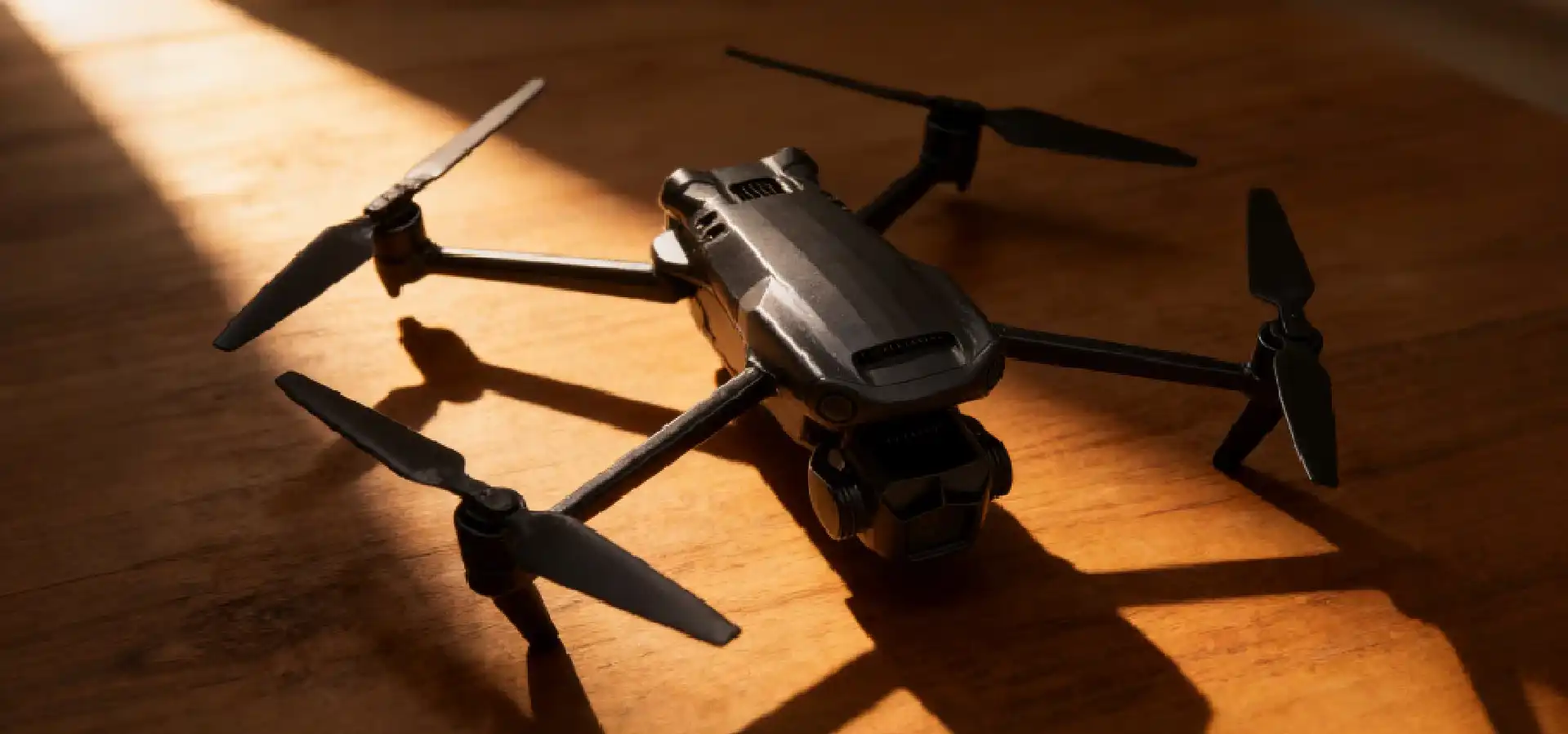 Display of a finished drone produced using SLA 3D printing technology, highlighting its fine details and high precision Display of a finished drone produced using SLA 3D printing technology, highlighting its fine details and high precision