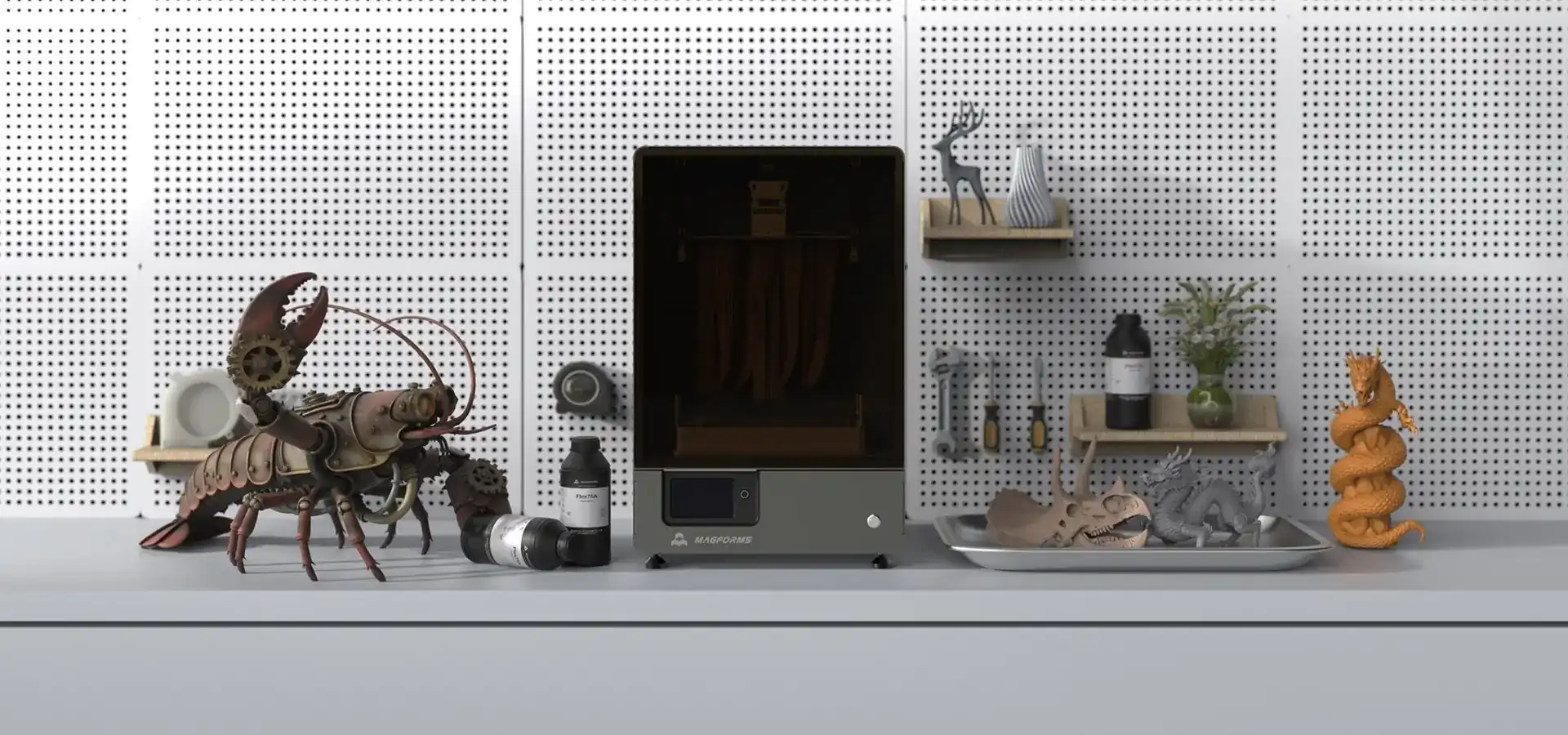 Different photopolymer resin types used in Stereolithography 3D printer including standard, engineering and medical resins