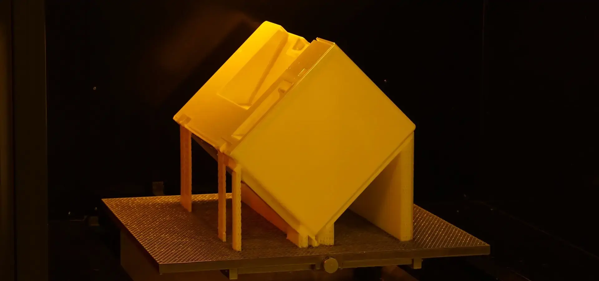 industrial stereolithography 3D printer producing high-precision resin parts