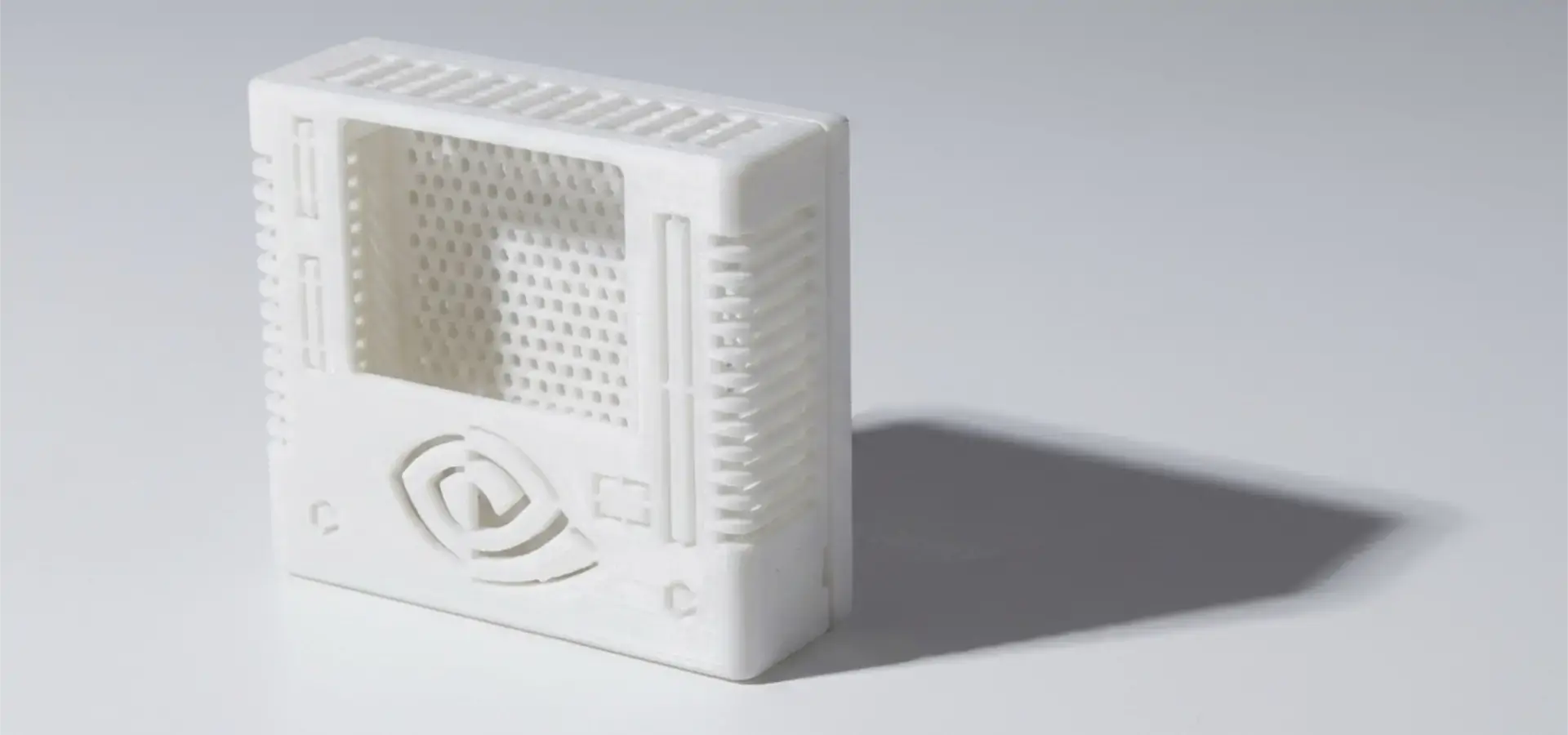 SLA printer producing complex part with fine details and smooth surfaces