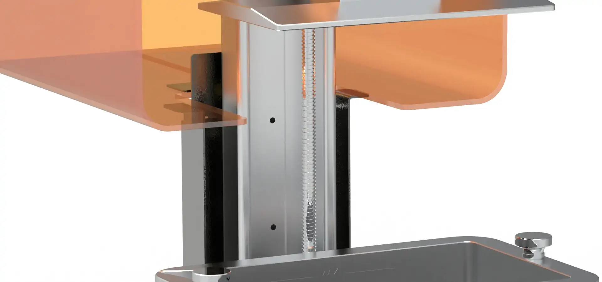 dual linear rails Z-axis structure in budget SLA printer