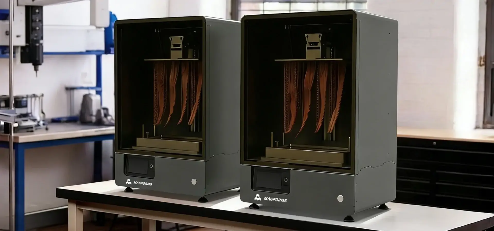 industrial resin printer production line in real manufacturing environment