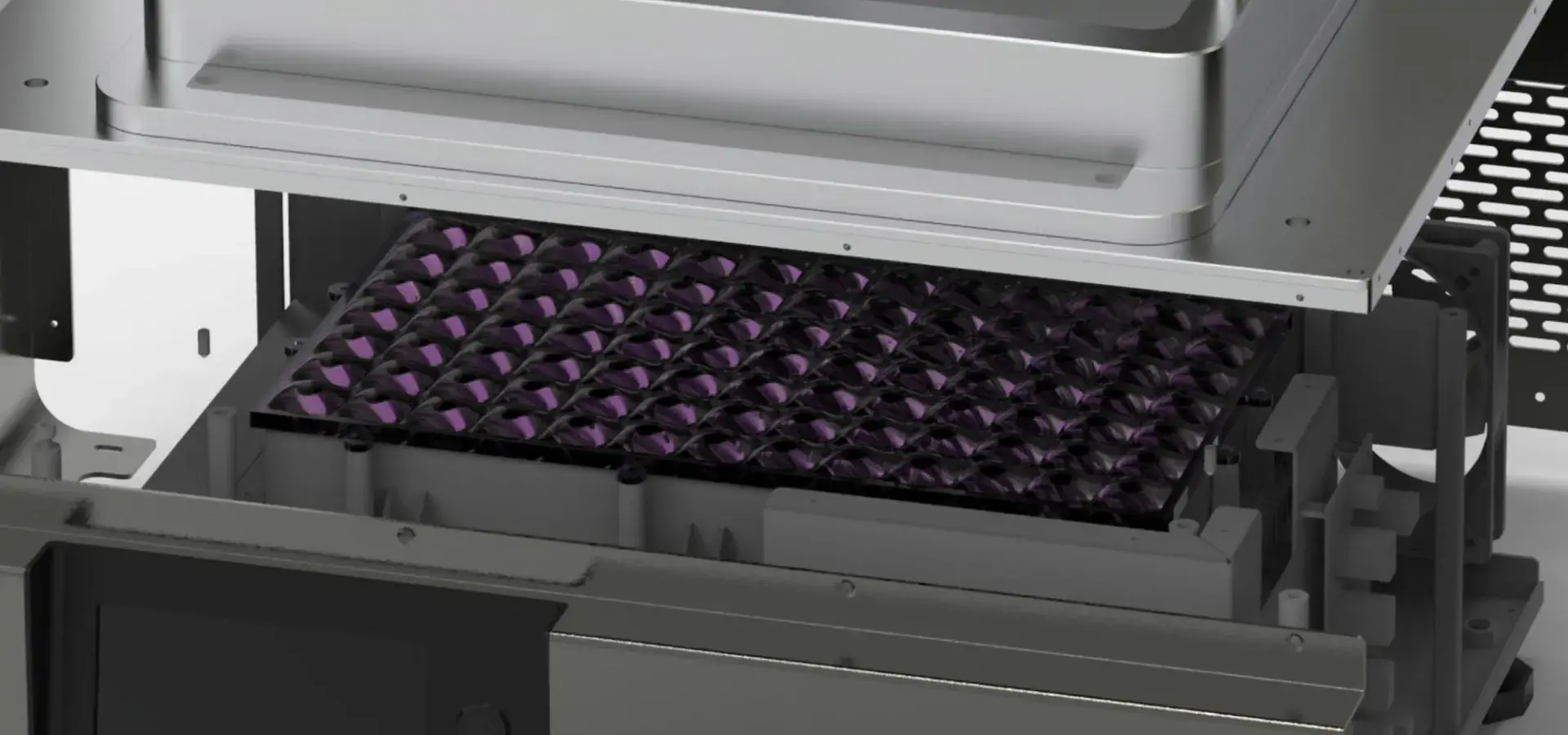internal LED light engine structure of LCD resin printer showing uniform backlight system internal LED light engine structure of LCD resin printer showing uniform backlight system