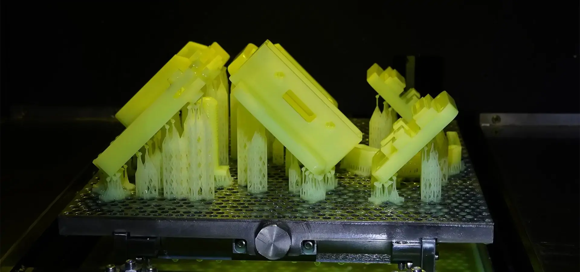 Batch production using industrial resin printer Batch production using industrial resin printer