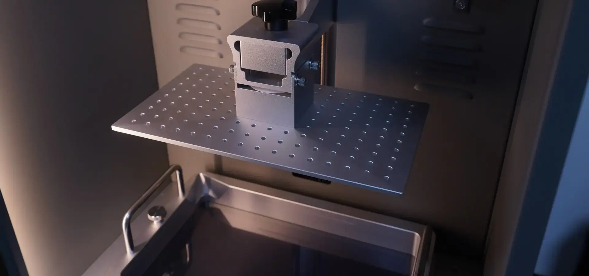 Key components of low cost SLA printer including LCD screen Z-axis and FEP film