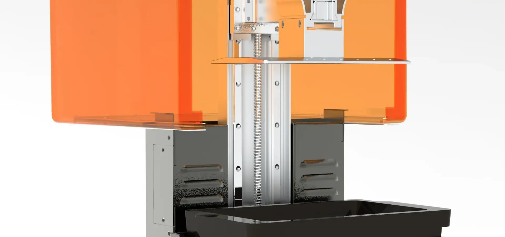 Z-axis linear rail and ball screw system in fast resin 3D printer