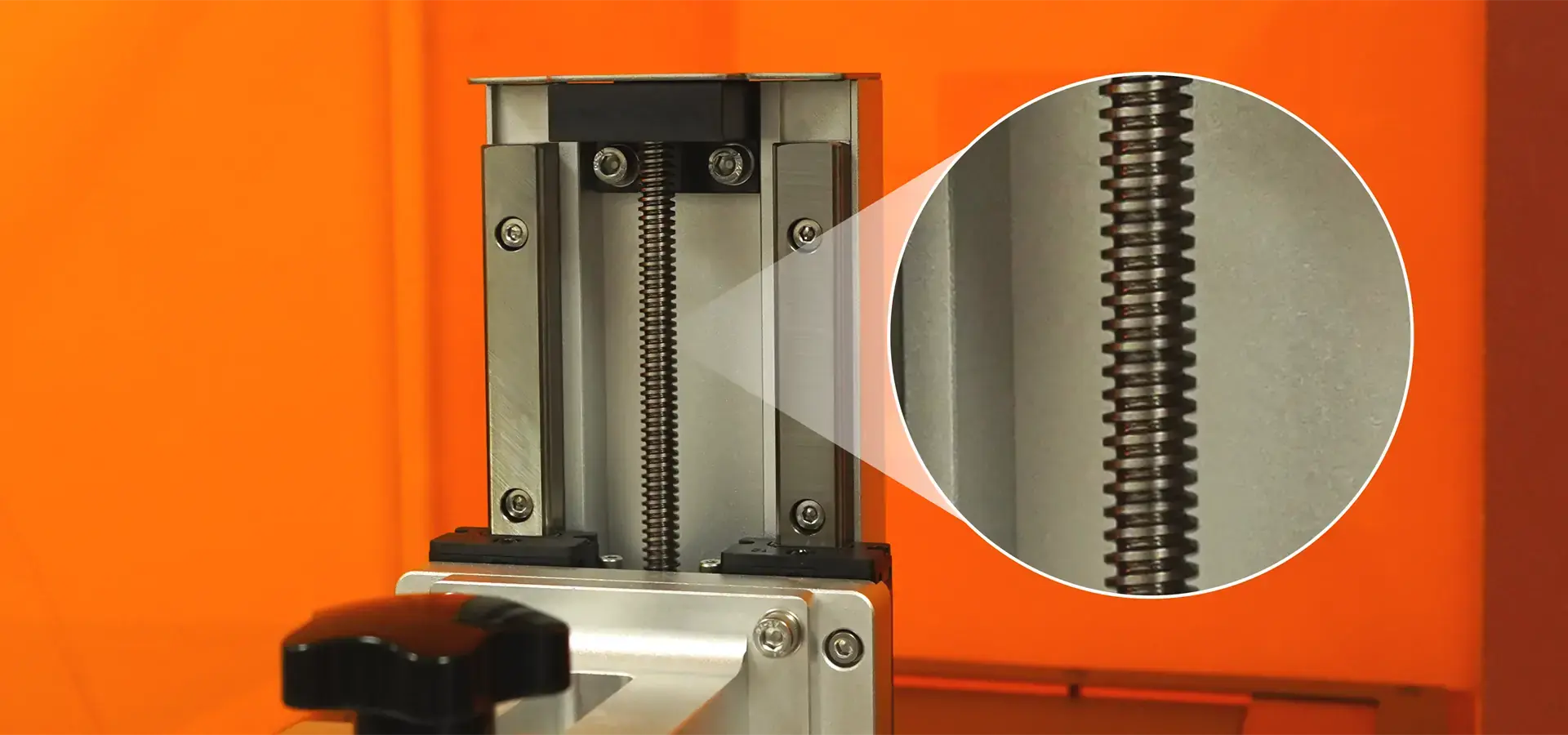 Mechanical stability system of resin 3D printer with dual linear guides and lead screw motion Mechanical stability system of resin 3D printer with dual linear guides and lead screw motion