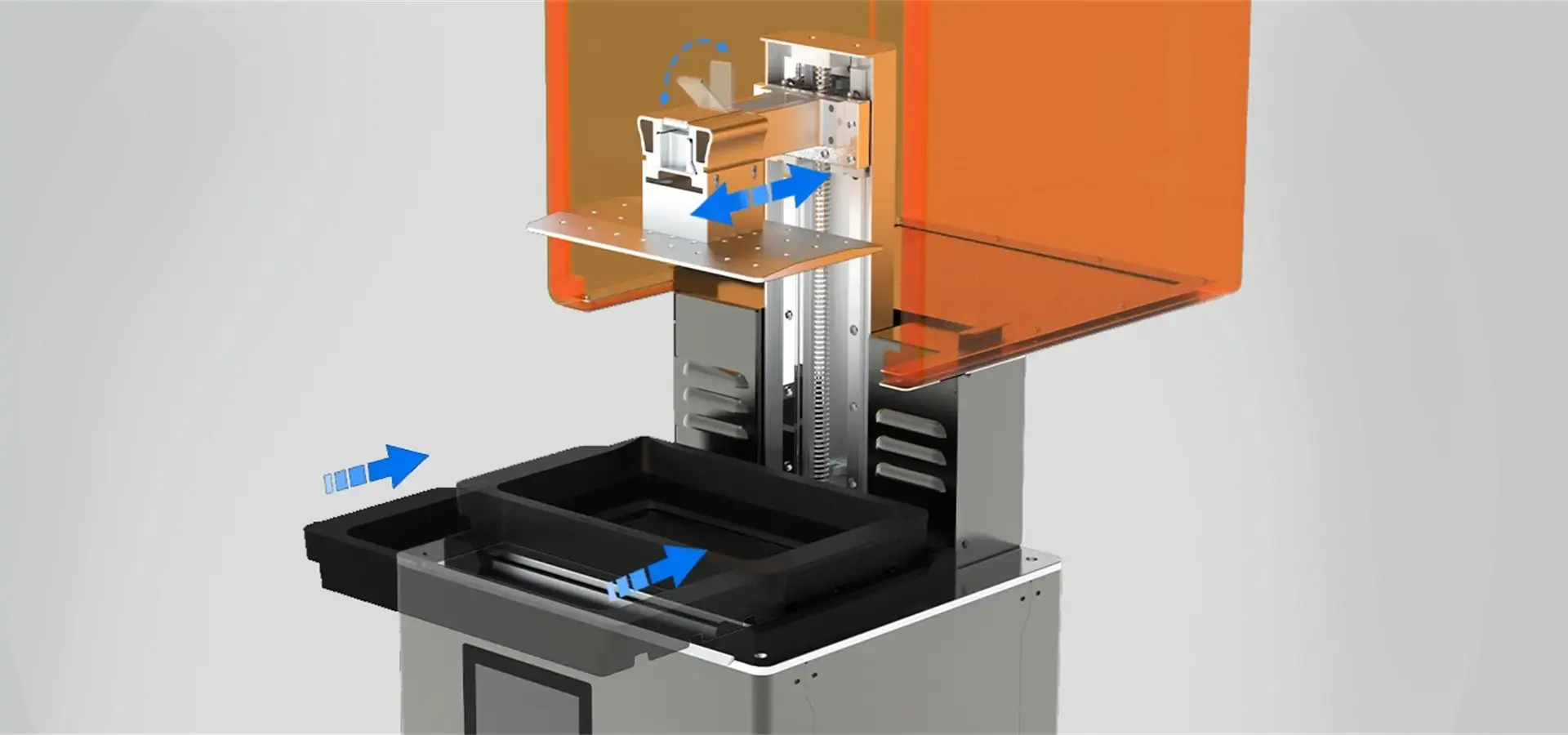 internal structure of industrial resin 3D printer
