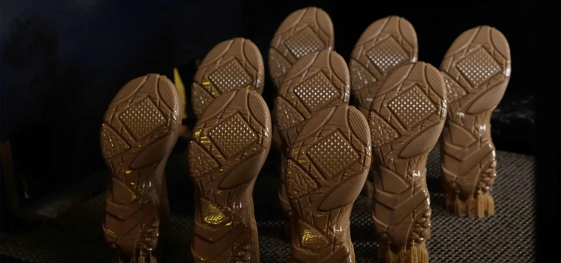 Shoe 3D printer used in industrial footwear production for midsole manufacturing