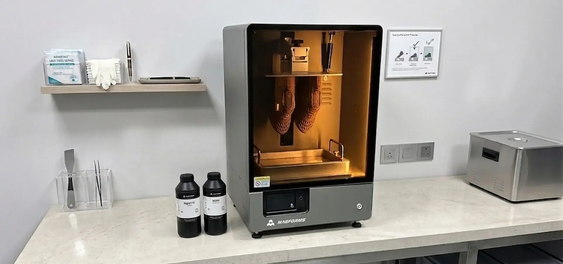 Desktop SLA 3D printer compatible resin materials including medical and engineering photopolymers