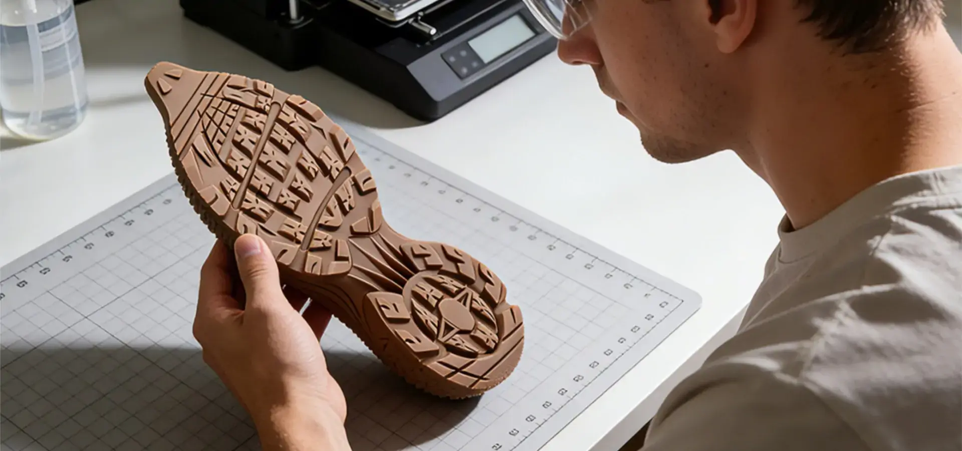 Custom running shoe midsole produced by Shoe 3D printer