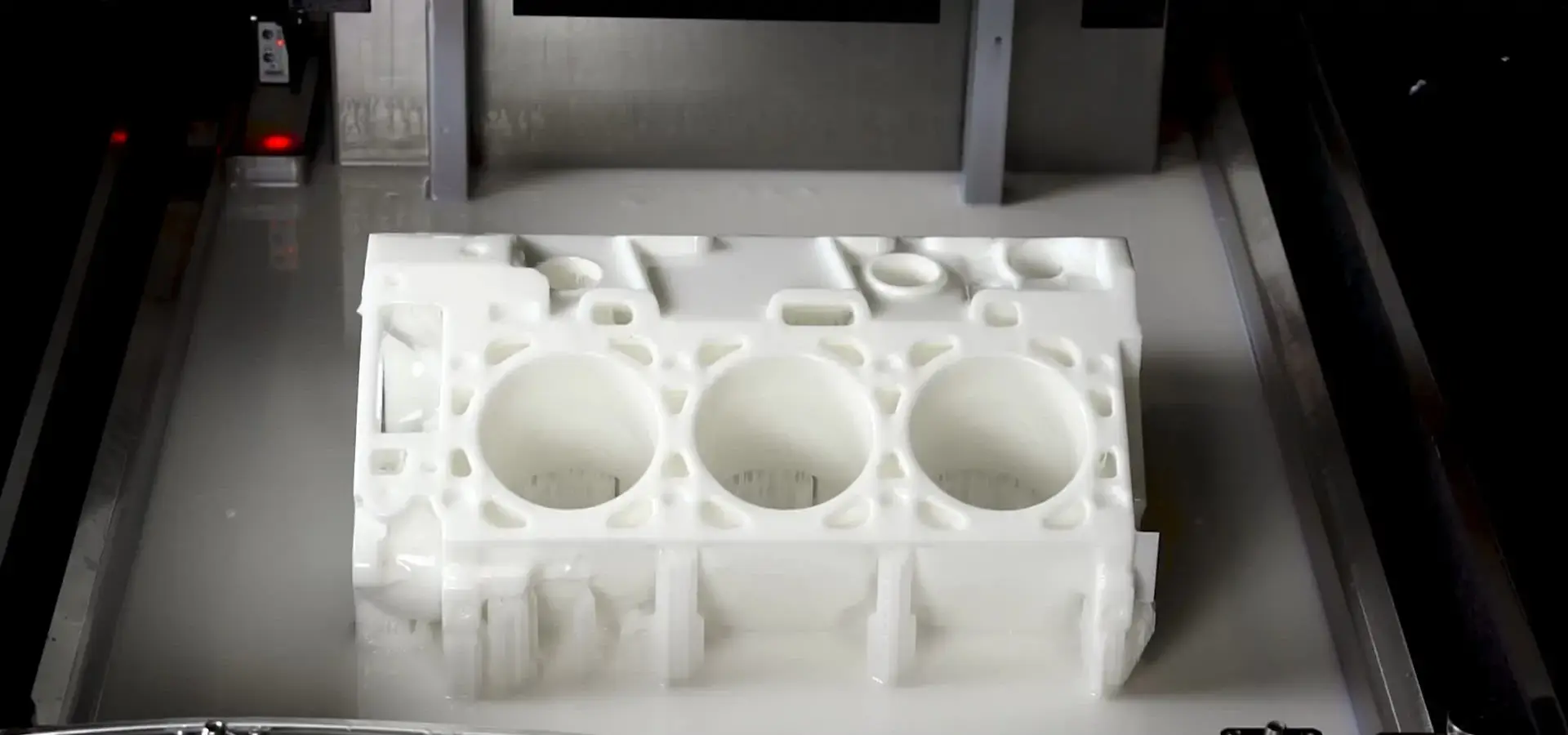 Aerospace application produced by a large scale resin 3D printer