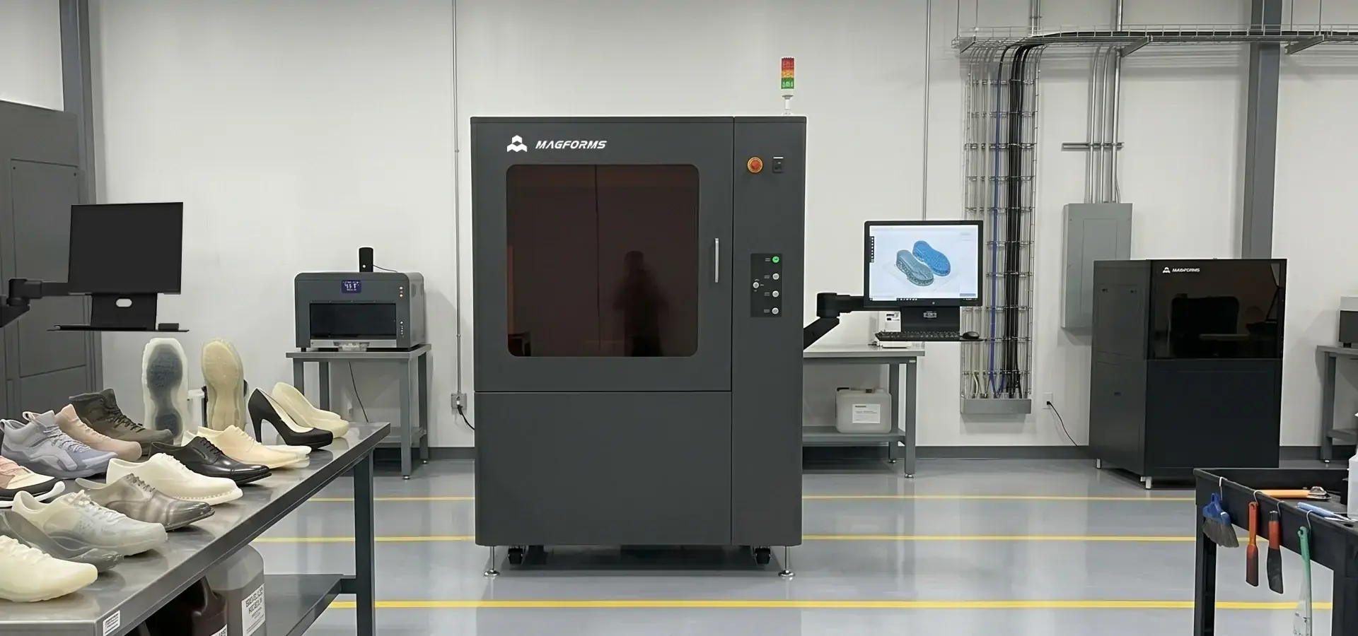 Magforms industrial SLA shoe 3D printer for sustainable footwear prototyping