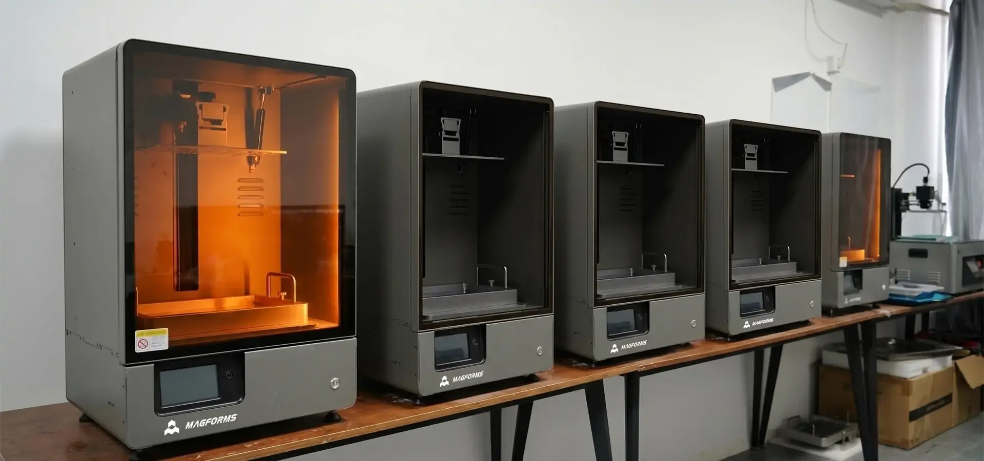 Industrial LCD 3D printing machine producing functional parts for manufacturing applications