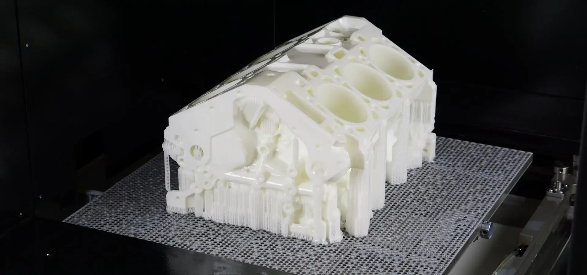Industrial SLA 3D printer producing high-precision end-use components