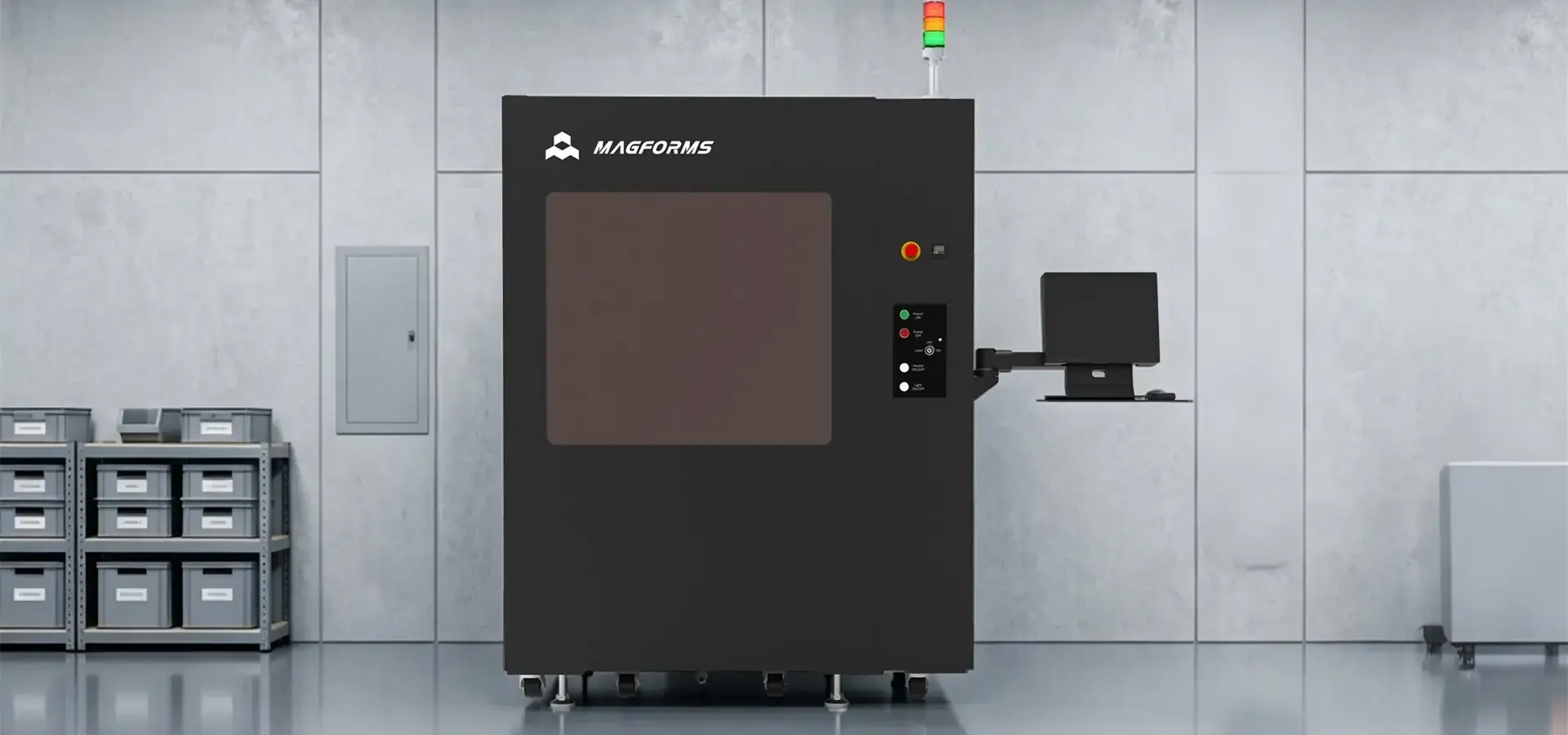 Industrial SLA 3D printer operating in a manufacturing production environment
