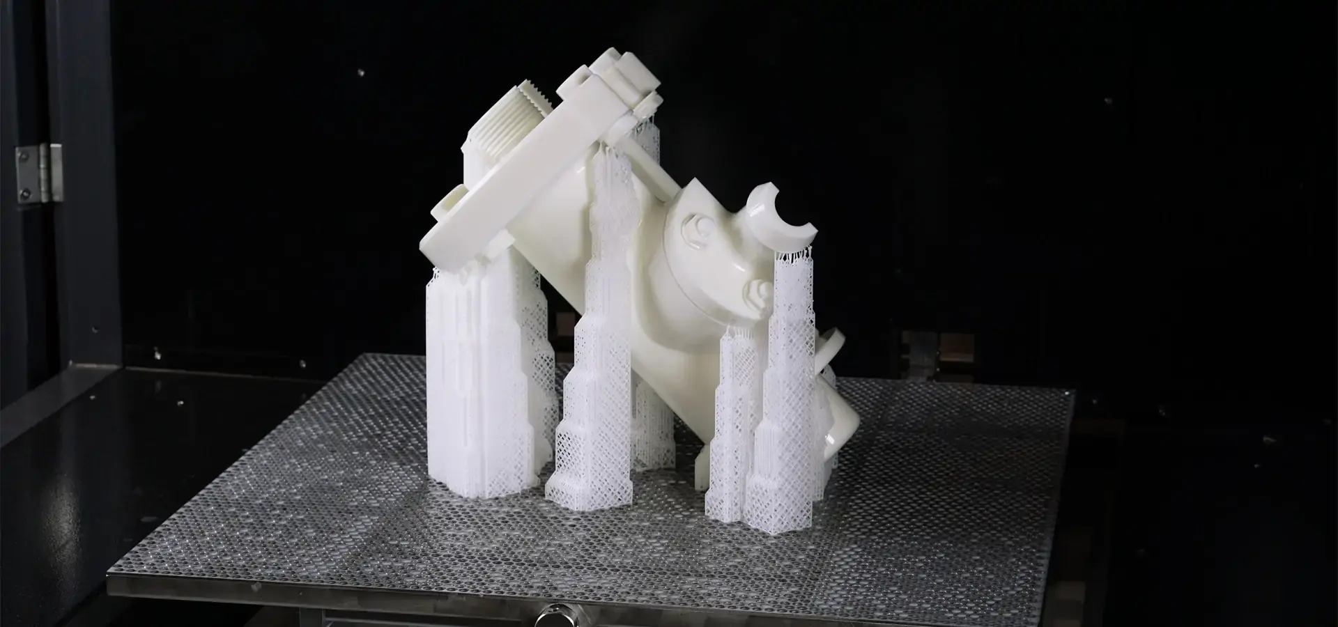 Optimized part orientation and support structures on an industrial SLA 3D printer build platform