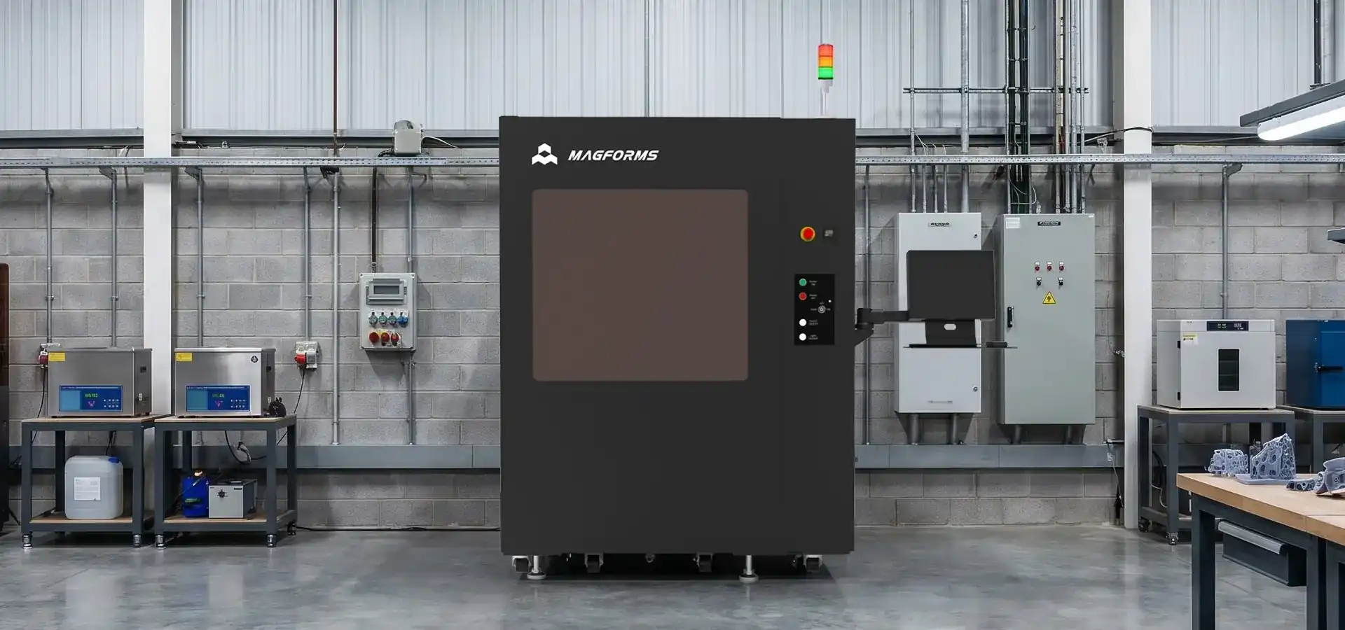 Large scale resin 3D printer used in industrial manufacturing workshop Large scale resin 3D printer used in industrial manufacturing workshop