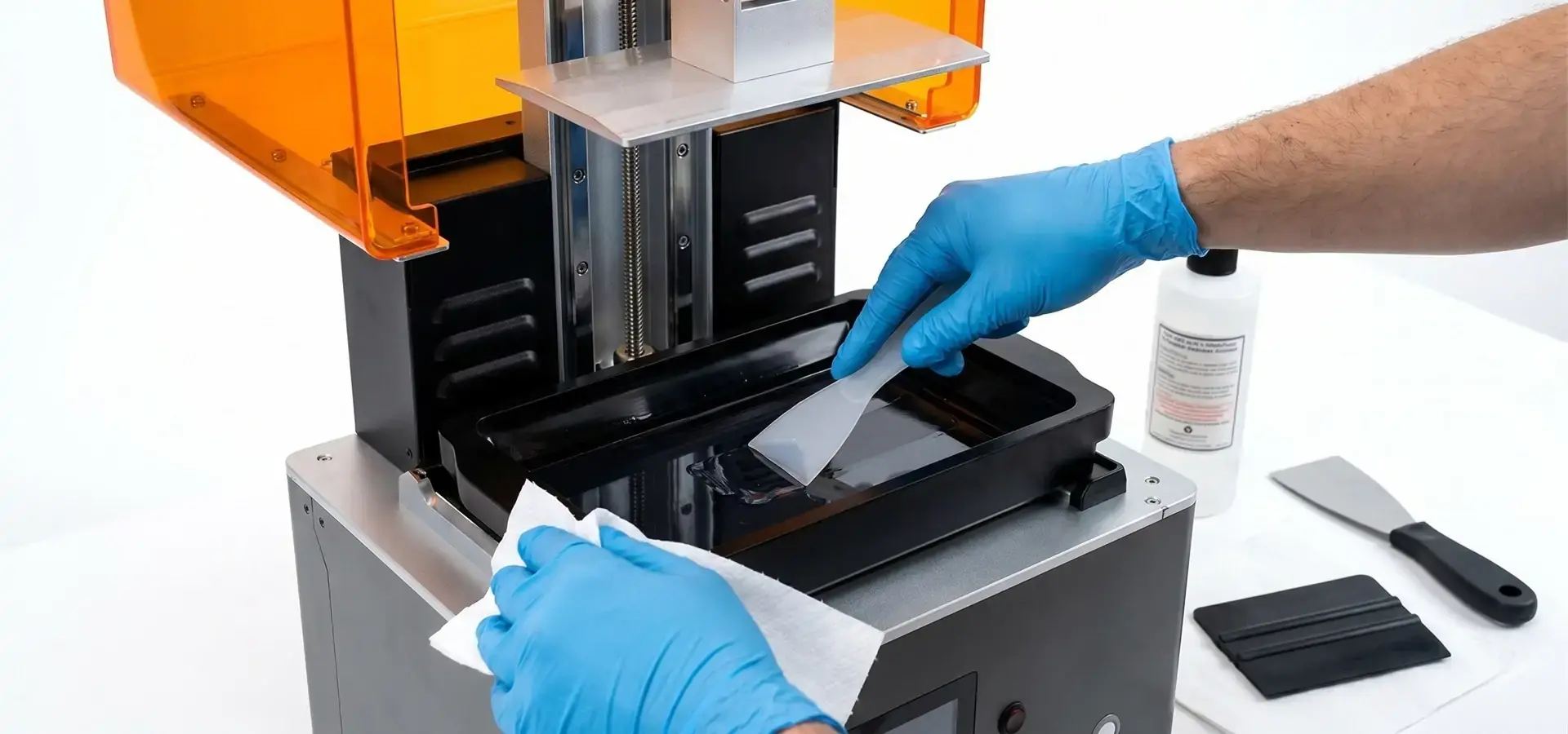 Maintenance procedure for low cost SLA printer in dental labs Maintenance procedure for low cost SLA printer in dental labs