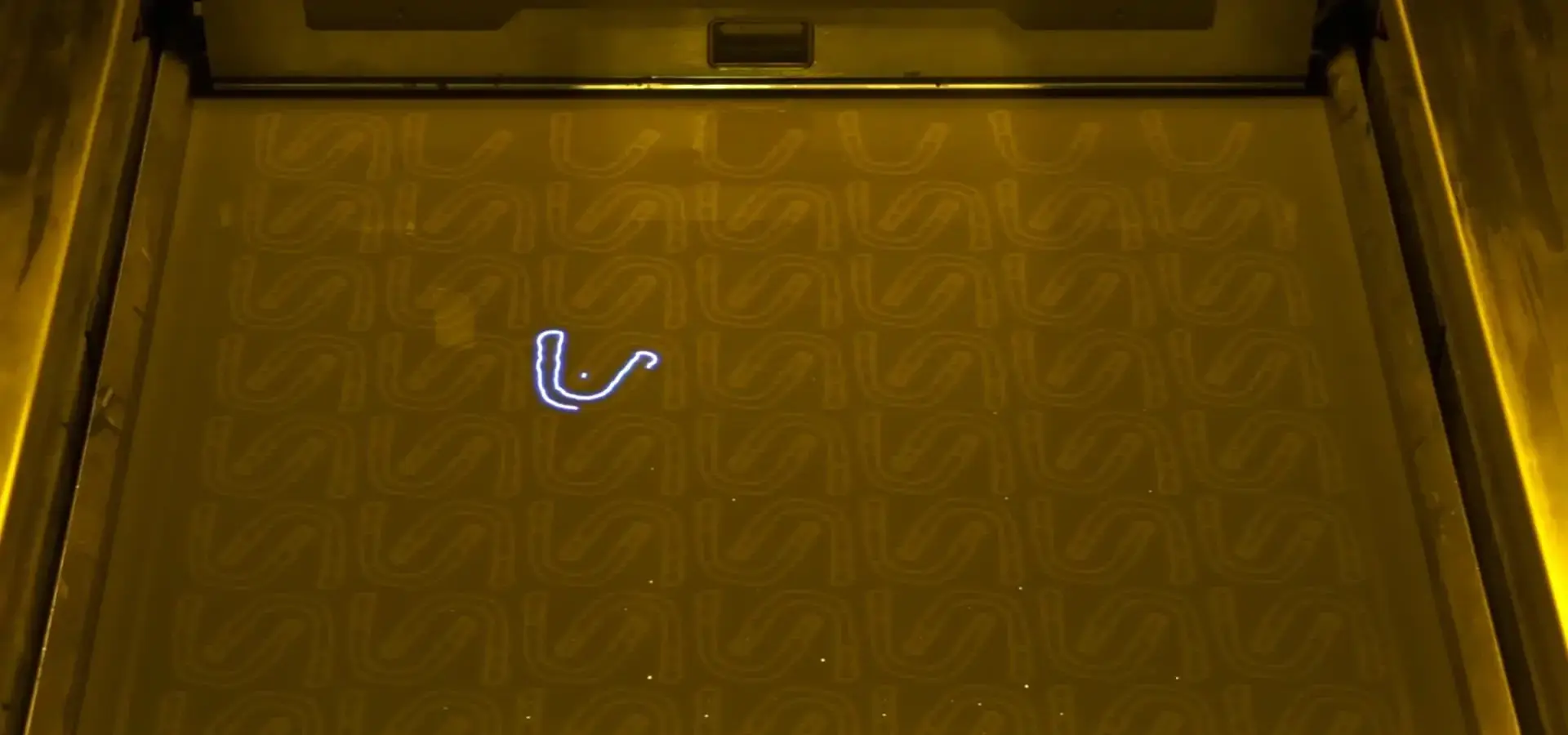 SLA laser curing process in a large scale resin 3D printer SLA laser curing process in a large scale resin 3D printer