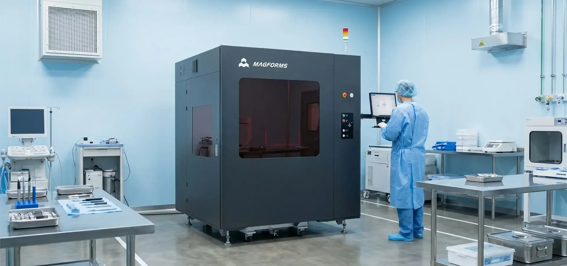 Large scale SLA printer used for medical manufacturing applications Large scale SLA printer used for medical manufacturing applications