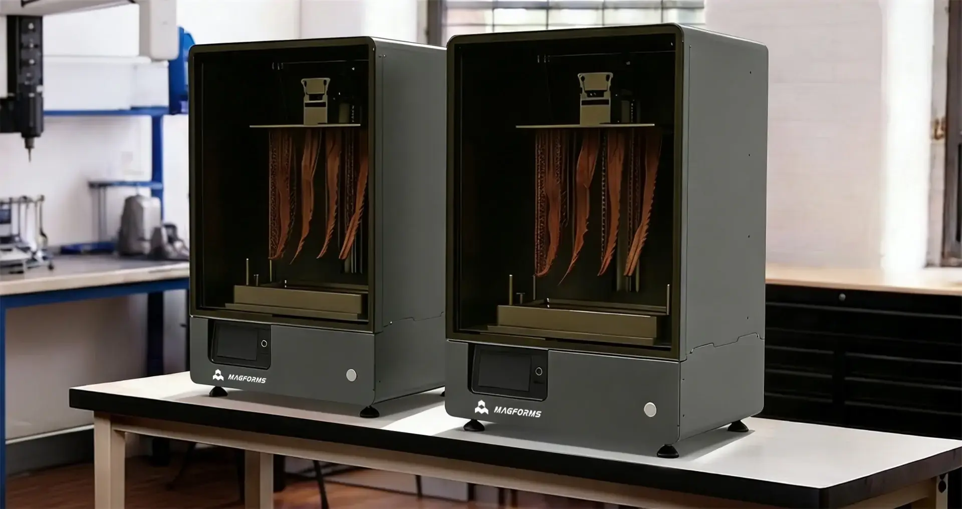Desktop Stereolithography 3D printer producing resin parts with optimized material efficiency Desktop Stereolithography 3D printer producing resin parts with optimized material efficiency