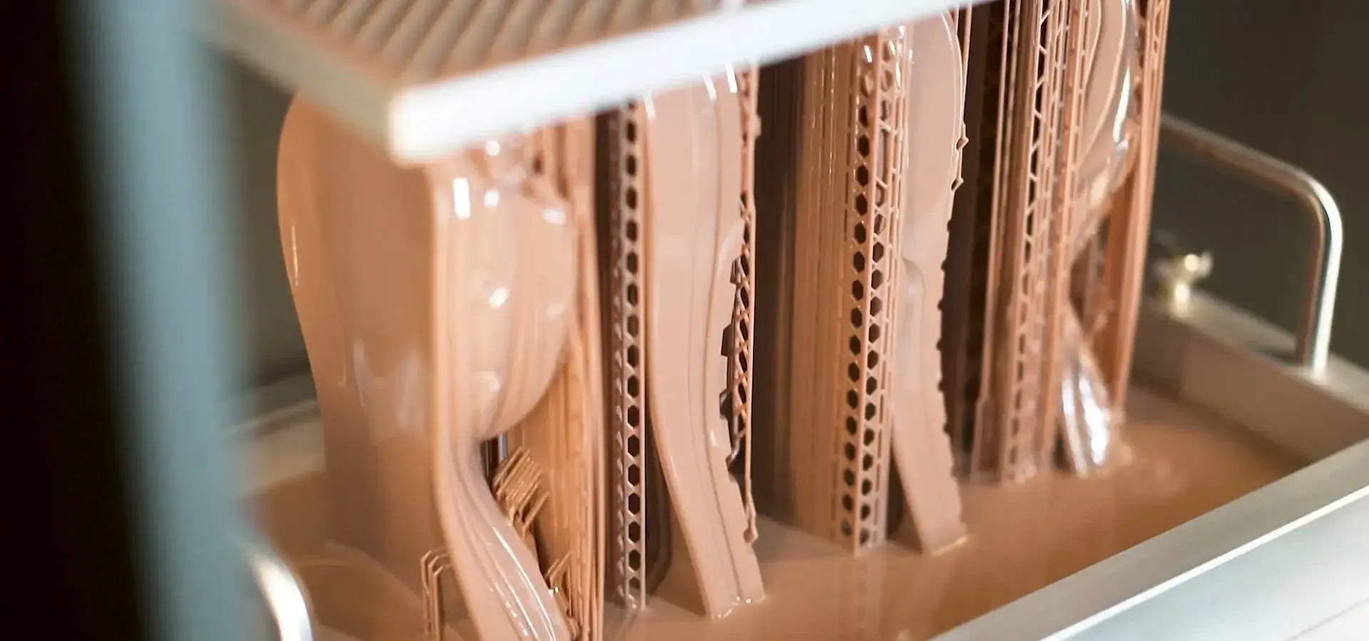 Industrial LCD 3D printing machine producing large-scale prototype parts in factory environment