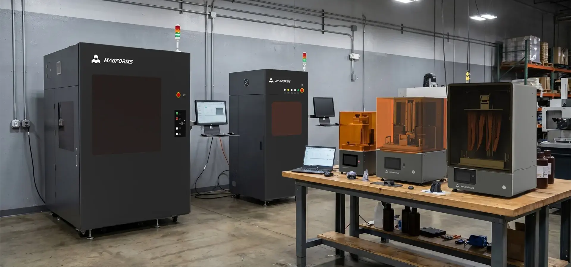 Industrial large scale resin 3D printing systems in modern smart factory
