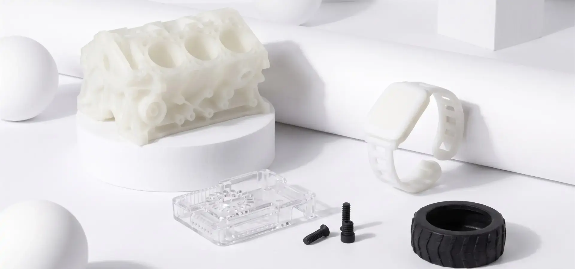 Industrial SLA resin materials including engineering, transparent and flexible photopolymers for advanced applications