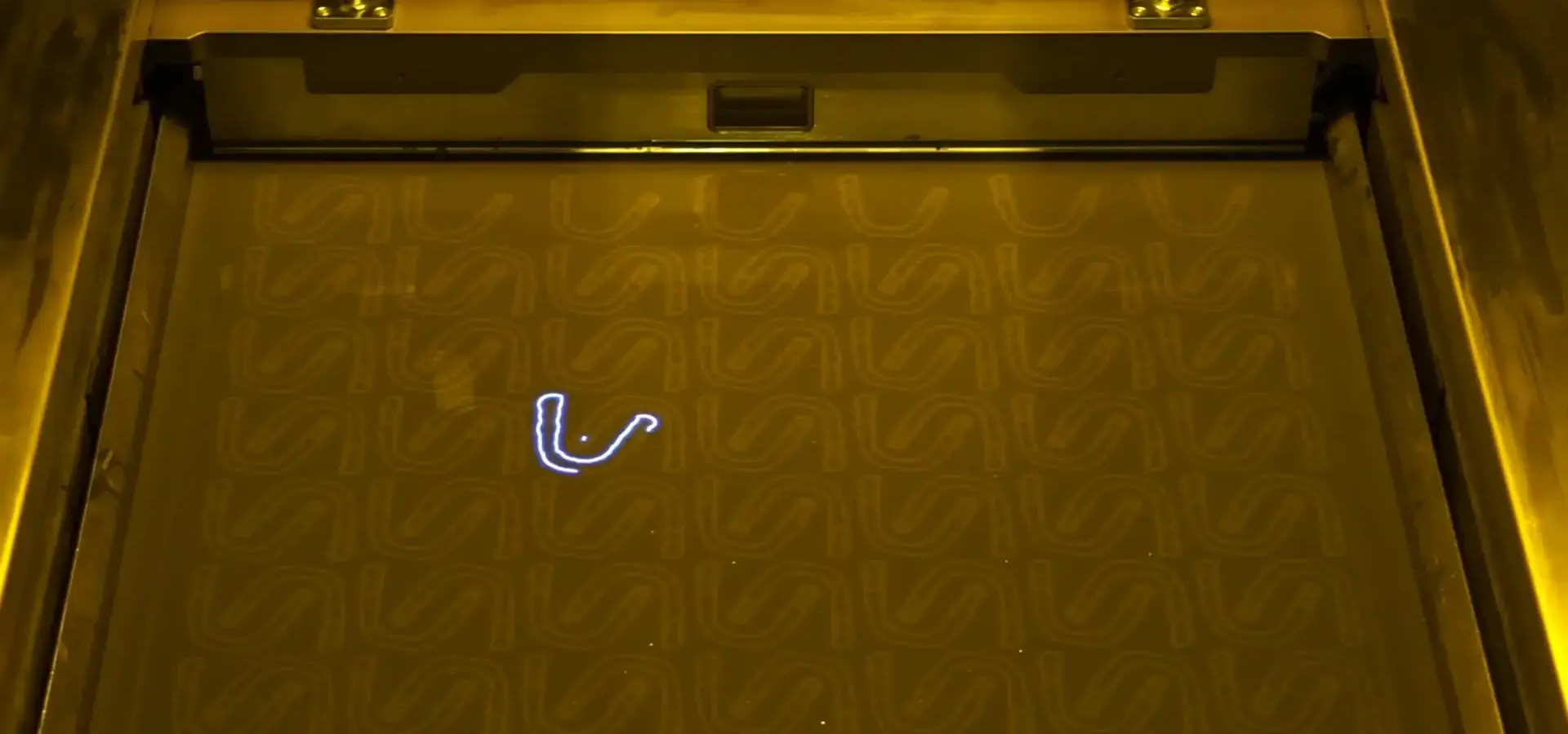 Industrial SLA 3D Printer laser photopolymerization curing process inside resin vat