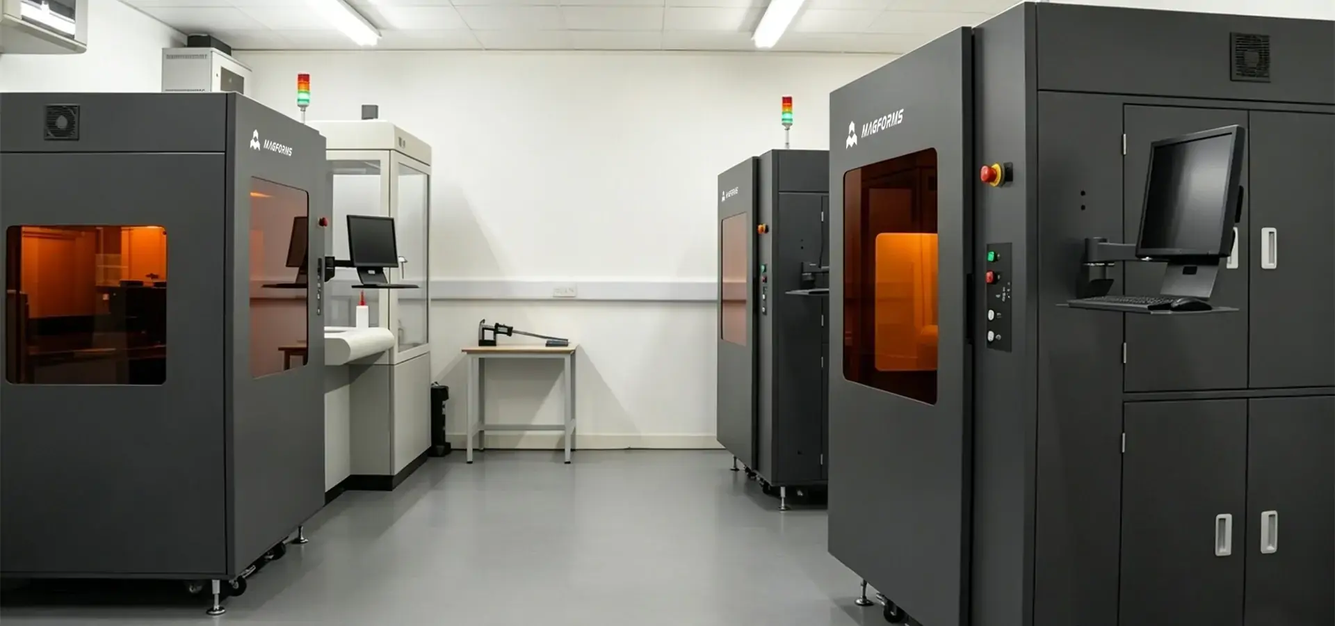 Industrial SLA 3D Printer operating in temperature controlled manufacturing environment for high precision production
