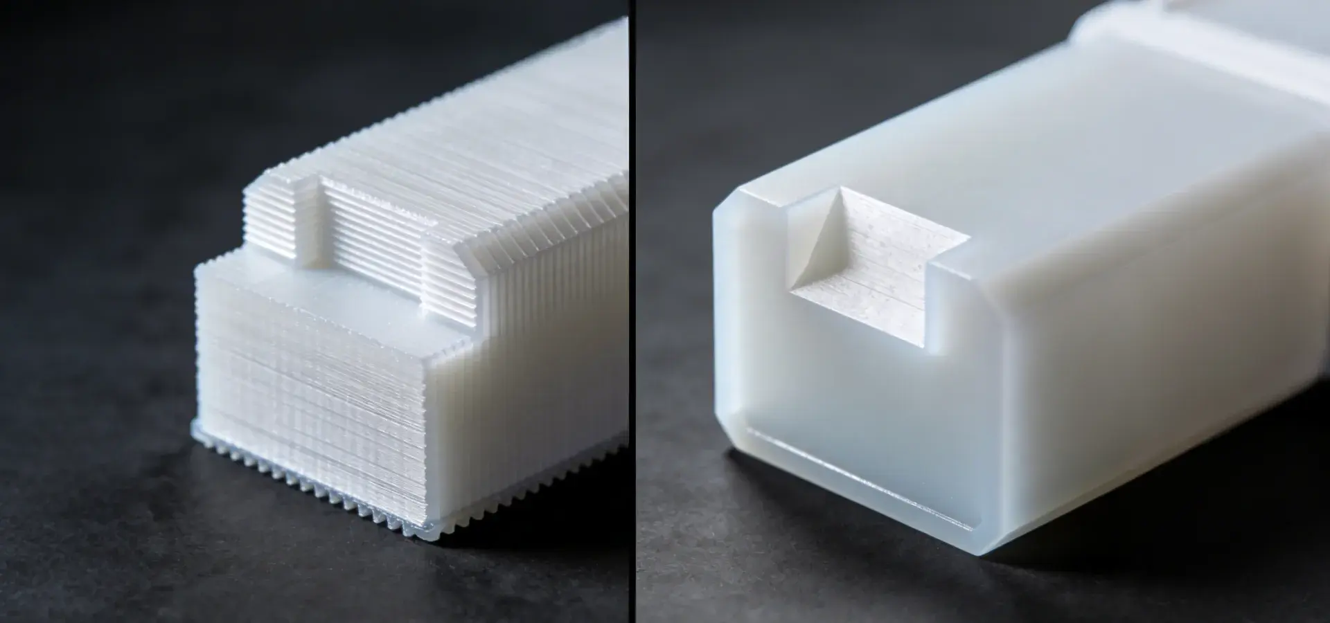Surface finish comparison between stereolithography 3D printer and FDM