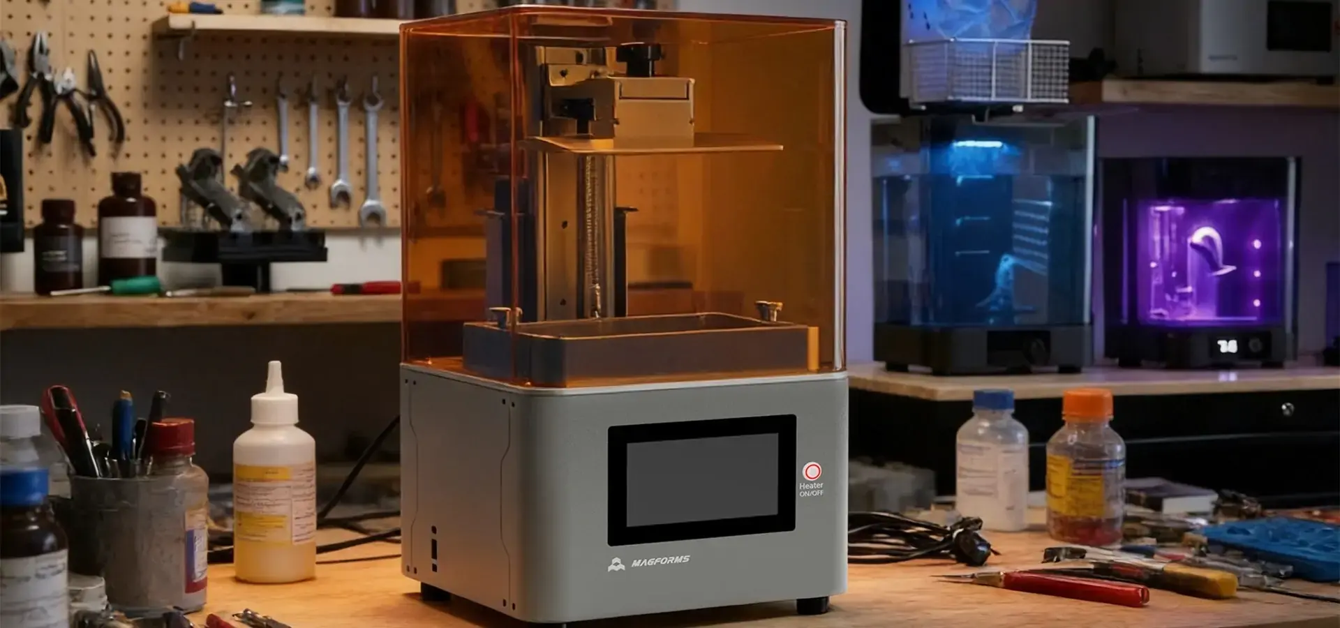 P7 Pro Desktop 3D printer front view with 9K LCD screen