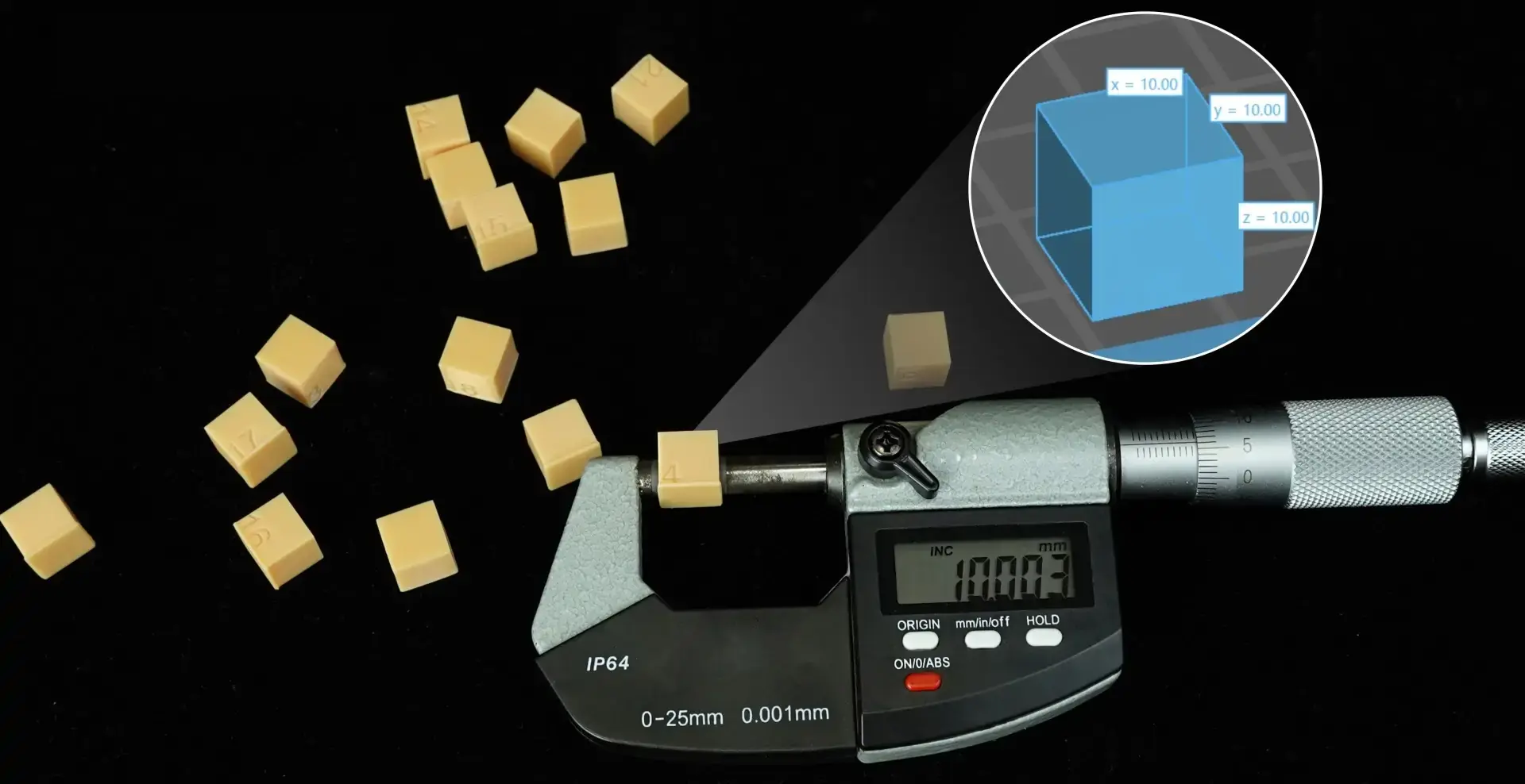 Industrial SLA 3D Printer dimensional accuracy measurement using CMM
