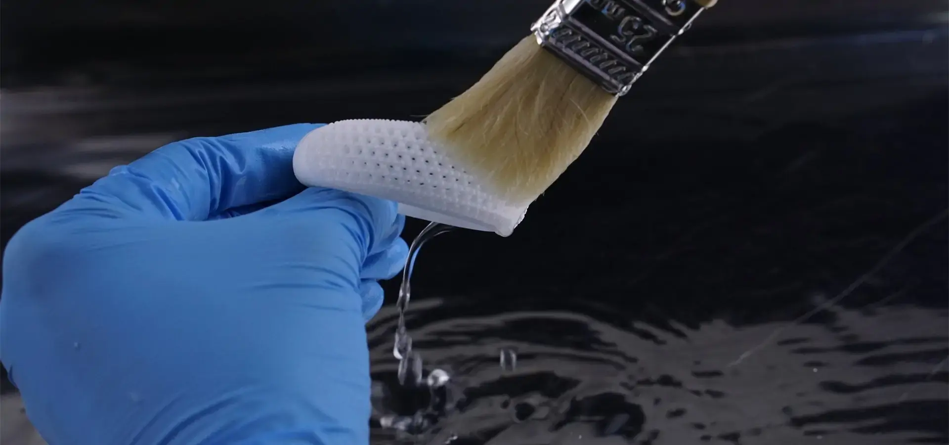 Industrial SLA 3D Printer parts being cleaned after resin printing
