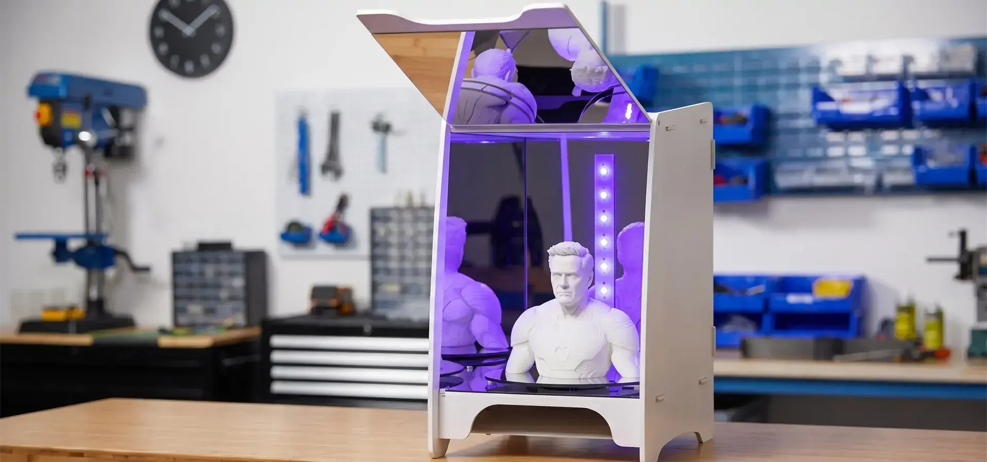 UV post-curing chamber used for parts produced by an Industrial SLA 3D Printer