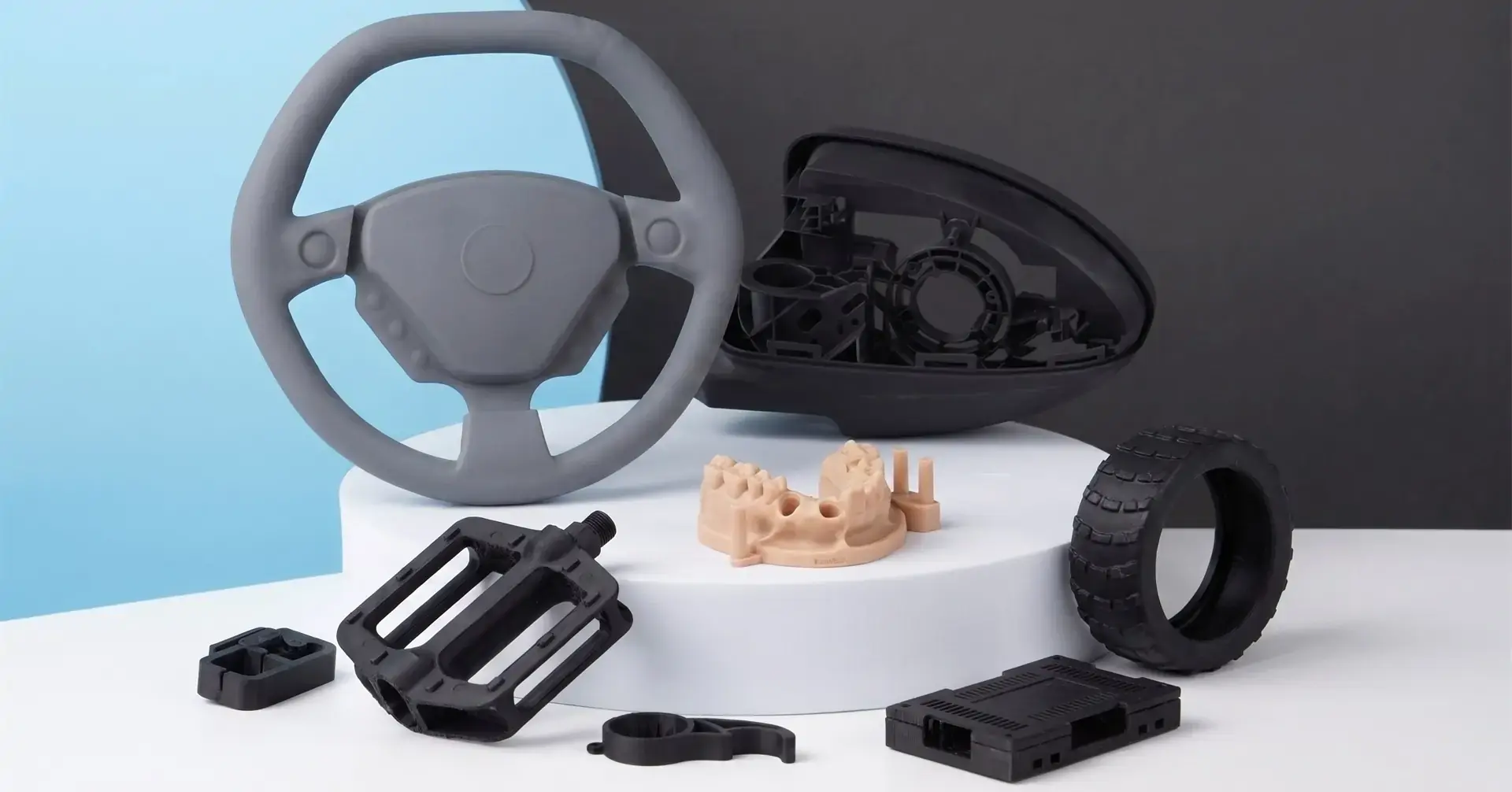 Industrial SLA 3D printing parts in a manufacturing post-processing workflow